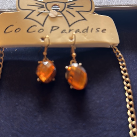 NWT Coco Paradise Amber Necklace set with drop earrings in original packaging - Picture 5 of 9